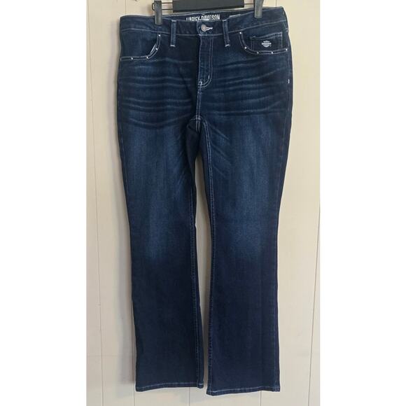 Harley Davidson Curvy Boot Cut Jeans Size 32 - Picture 2 of 11
